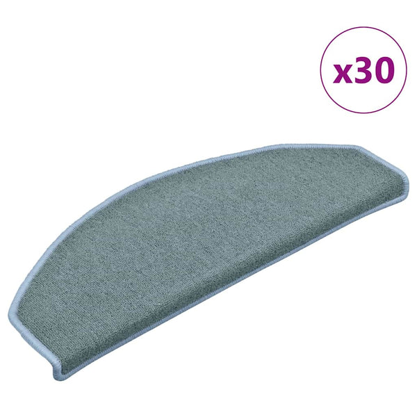 Stufenmatten Seeblau Halbrund 65x24cm, 30er Set