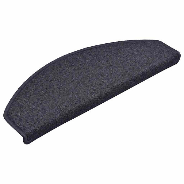 Treppenmatten Halbrund Dunkelgrau Blau 30 Stk.