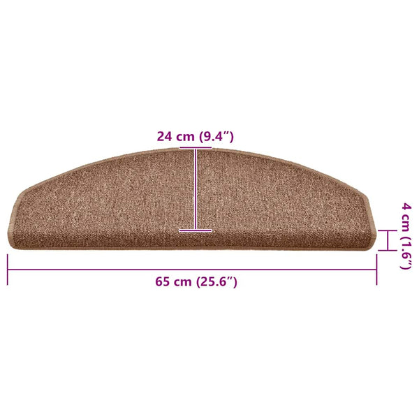 Stufenmatten Braun Halbrund 65x24 cm, 30er Set