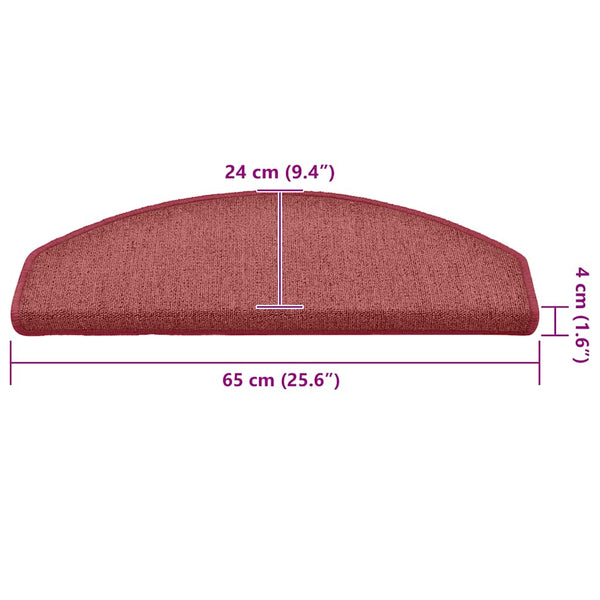 Bordeaux Stufenmatten Halbrund 65x24 cm, 30er Set