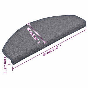 Stufenmatten Halbrund Hellgrau Blau 65x24cm 30er Set