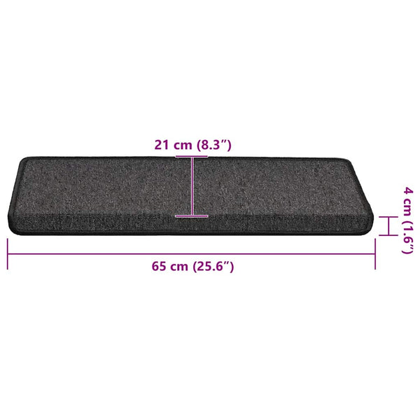 Anthrazit Stufenmatten 65x21 cm, 30er Set
