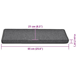 Dunkelgraue Stufenmatten, 30er Set, 65x21 cm