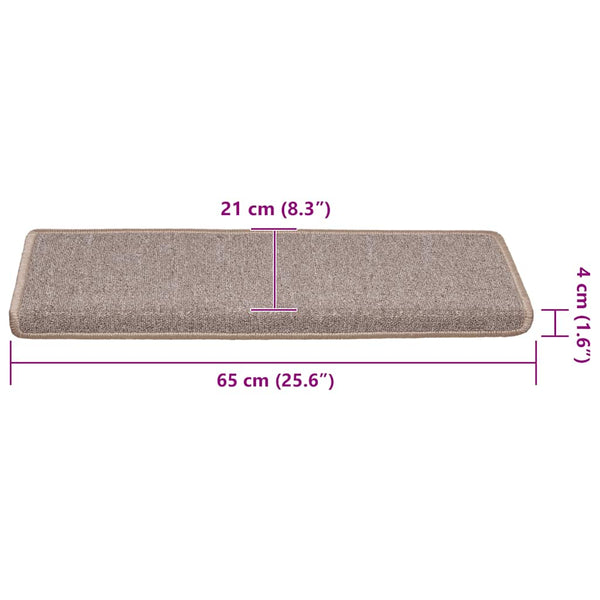 Hellbraune Stufenmatten, 30er Set, 65x21 cm