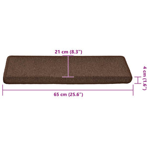 Kaffeebraune Stufenmatten, 30er Set, 65x21 cm