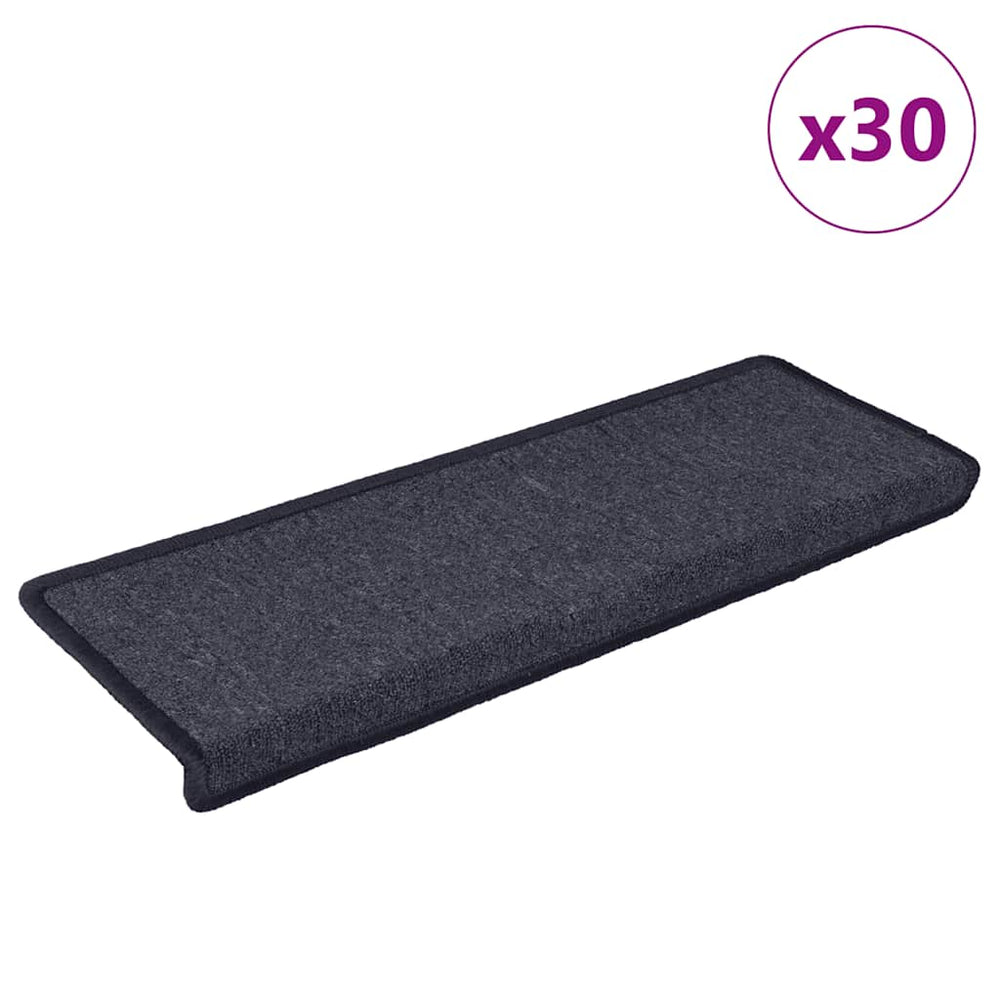 Stufenmatten Dunkelgrau Blau 65x21cm, 30er Set
