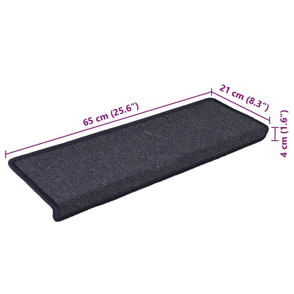 Stufenmatten Dunkelgrau Blau 65x21cm, 30er Set