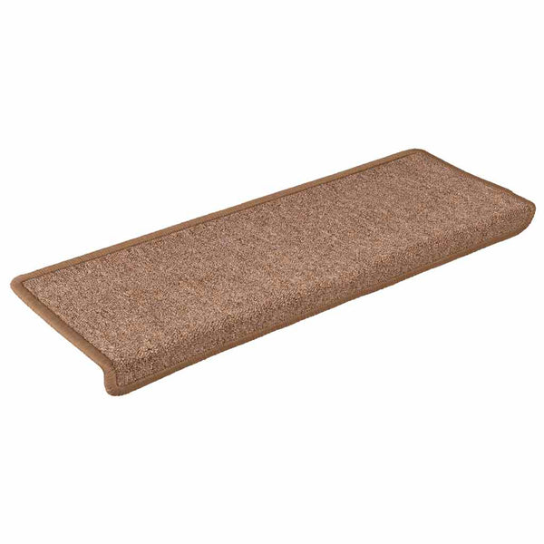 vidaXL Tapis de Marche d'Escalier 30 pcs 65x21x4 cm Marron Bord Rectangulaire