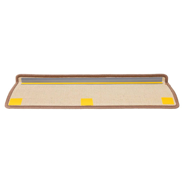 vidaXL Tapis de Marche d'Escalier 30 pcs 65x21x4 cm Marron Bord Rectangulaire