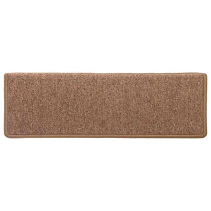 vidaXL Tapis de Marche d'Escalier 30 pcs 65x21x4 cm Marron Bord Rectangulaire