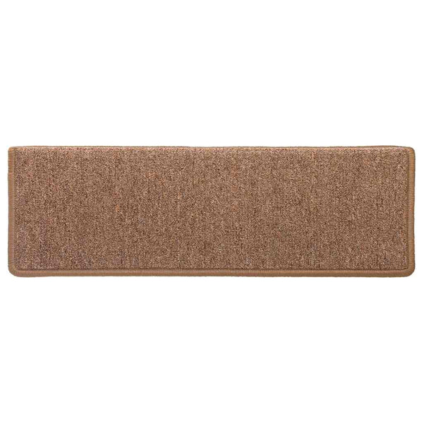 vidaXL Tapis de Marche d'Escalier 30 pcs 65x21x4 cm Marron Bord Rectangulaire