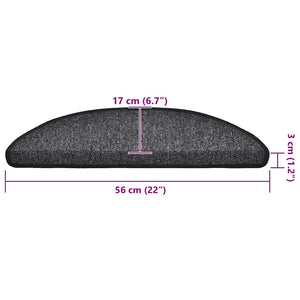 Stufenmatten Halbrund Anthrazit 56x17 cm, 20er Set