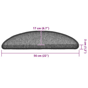 Stufenmatten Halbrund Dunkelgrau 56x17 cm, 20er Set