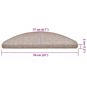 Stufenmatten Halbrund Hellbraun 56x17 cm, 20er Set