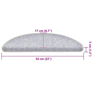 Stufenmatten Halbrund Hellgrau 56x17 cm, 20er Set