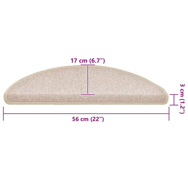 Stufenmatten Taupe Halbrund 20er Set
