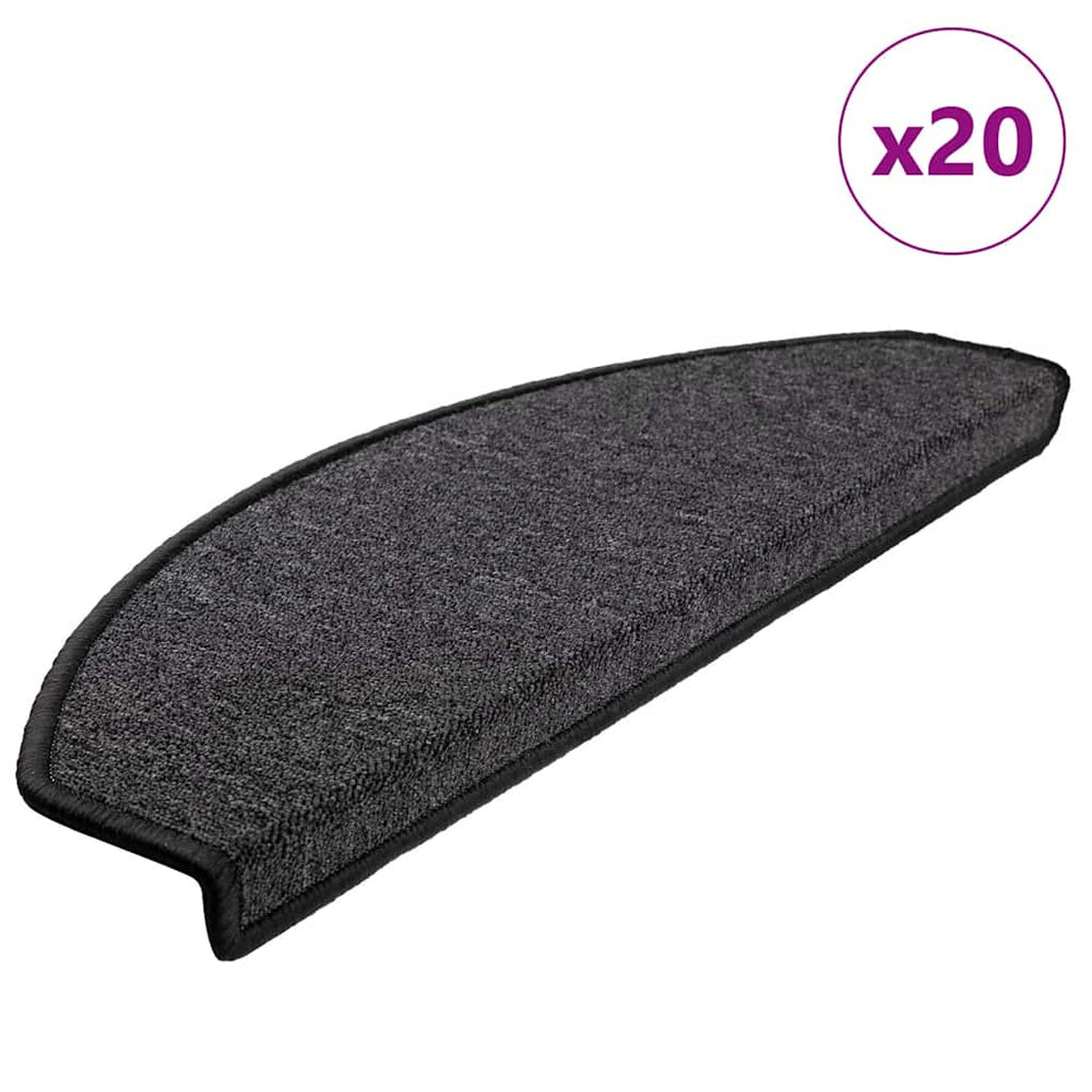 Stufenmatten Anthrazit Halbrund 65x24 cm, 20er Set