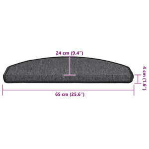 Stufenmatten Anthrazit Halbrund 65x24 cm, 20er Set