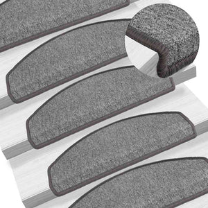 Dunkelgraue Stufenmatten Halbrund 65x24 cm, 20er Set
