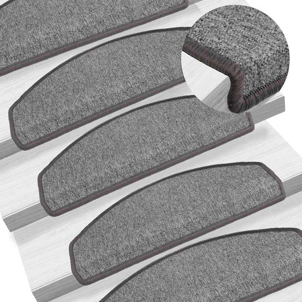 Dunkelgraue Stufenmatten Halbrund 65x24 cm, 20er Set