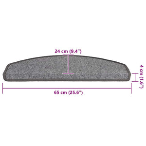 Dunkelgraue Stufenmatten Halbrund 65x24 cm, 20er Set