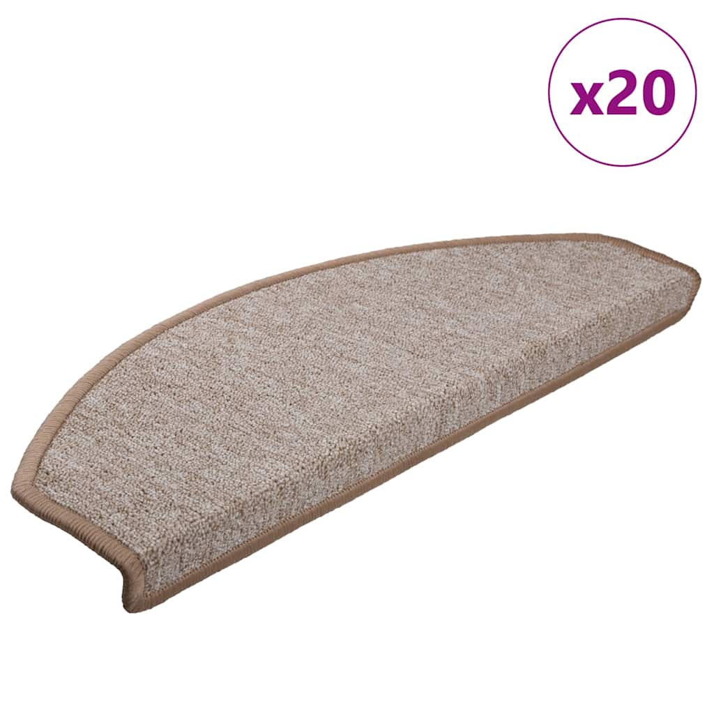 Stufenmatten Halbrund Hellbraun 65x24 cm, 20er Set