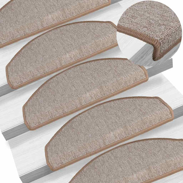 Stufenmatten Halbrund Hellbraun 65x24 cm, 20er Set