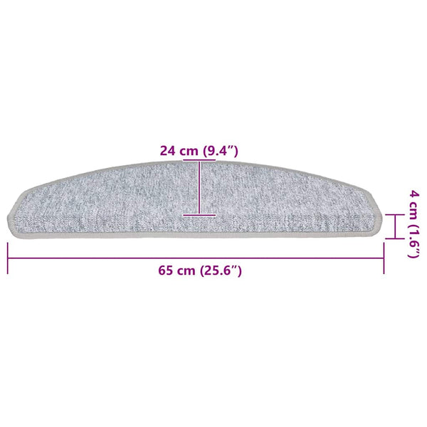 Stufenmatten Halbrund Hellgrau 65x24 cm, 20er Set