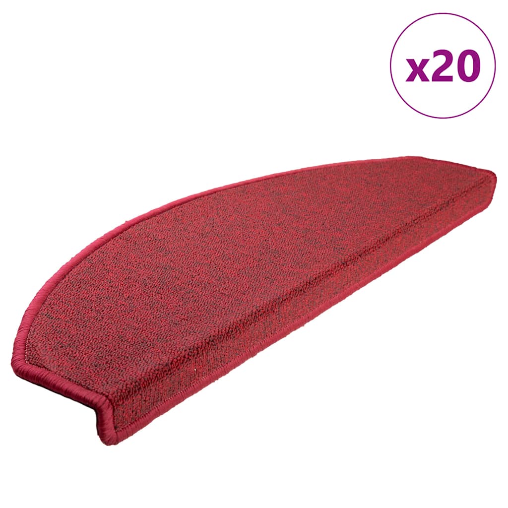 Stufenmatten Rot Halbrund 65x24cm, 20er Set