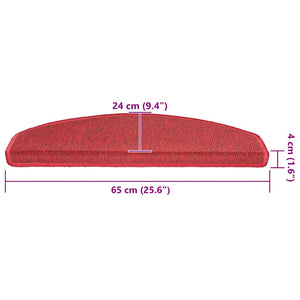 Stufenmatten Rot Halbrund 65x24cm, 20er Set