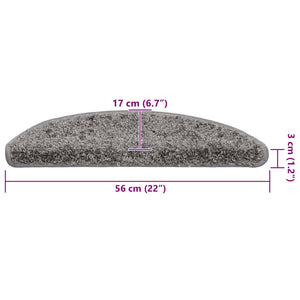 Stufenmatten Halbrund Grau 30 Stk. 56x17x3 cm