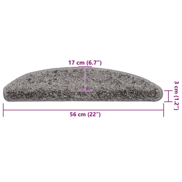 Stufenmatten Halbrund Grau 30 Stk. 56x17x3 cm