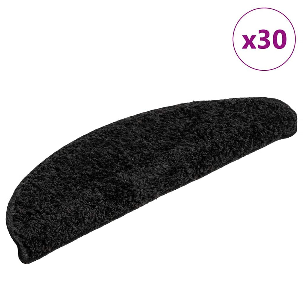 Schwarze Stufenmatten Halbrund 56x17 cm, 30er Set