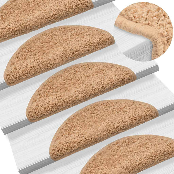 Beige Stufenmatten Halbrund 56x17 cm, 30er Set