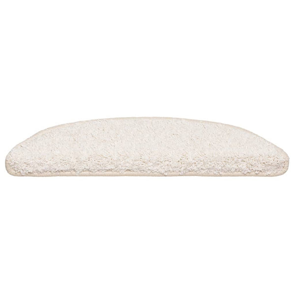 Weiße Treppenmatten Halbrund 56x17 cm, 30er Set