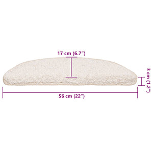 Weiße Treppenmatten Halbrund 56x17 cm, 30er Set