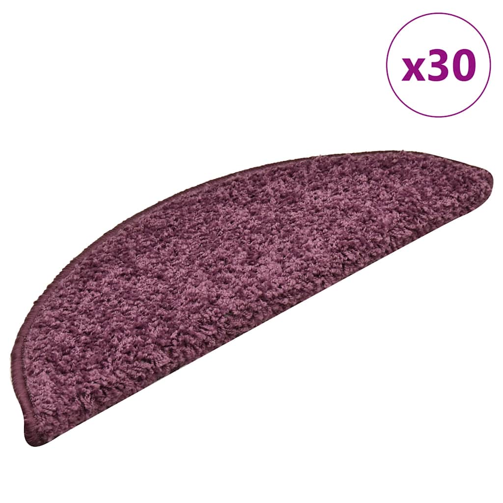 Dunkelviolette Stufenmatten Halbrund 56x17 cm, 30er Set