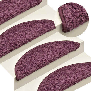 Dunkelviolette Stufenmatten Halbrund 56x17 cm, 30er Set
