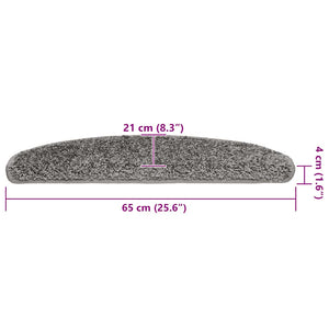 Stufenmatten Grau Halbrund 65x21x4 cm, 30er Set