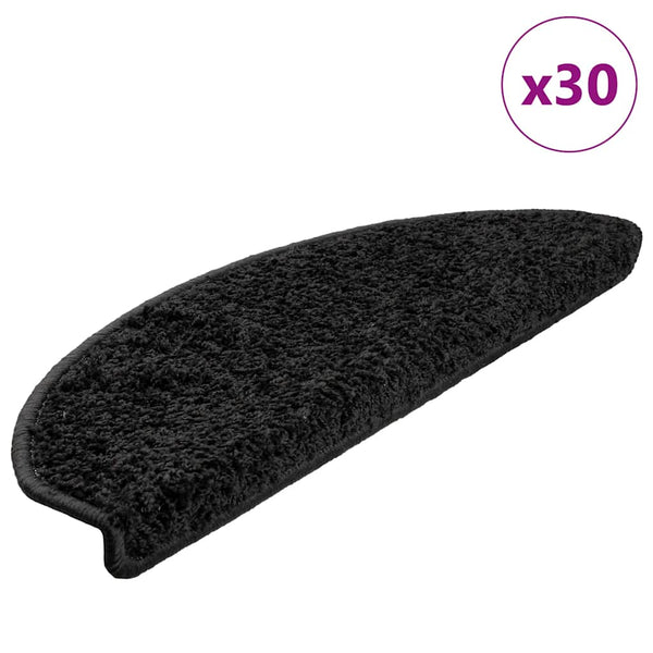 Stufenmatten Halbrund Schwarz 65x21 cm, 30er Set