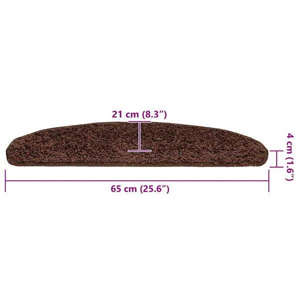 Stufenmatten Braun Halbrund 65x21 cm, 30er Set