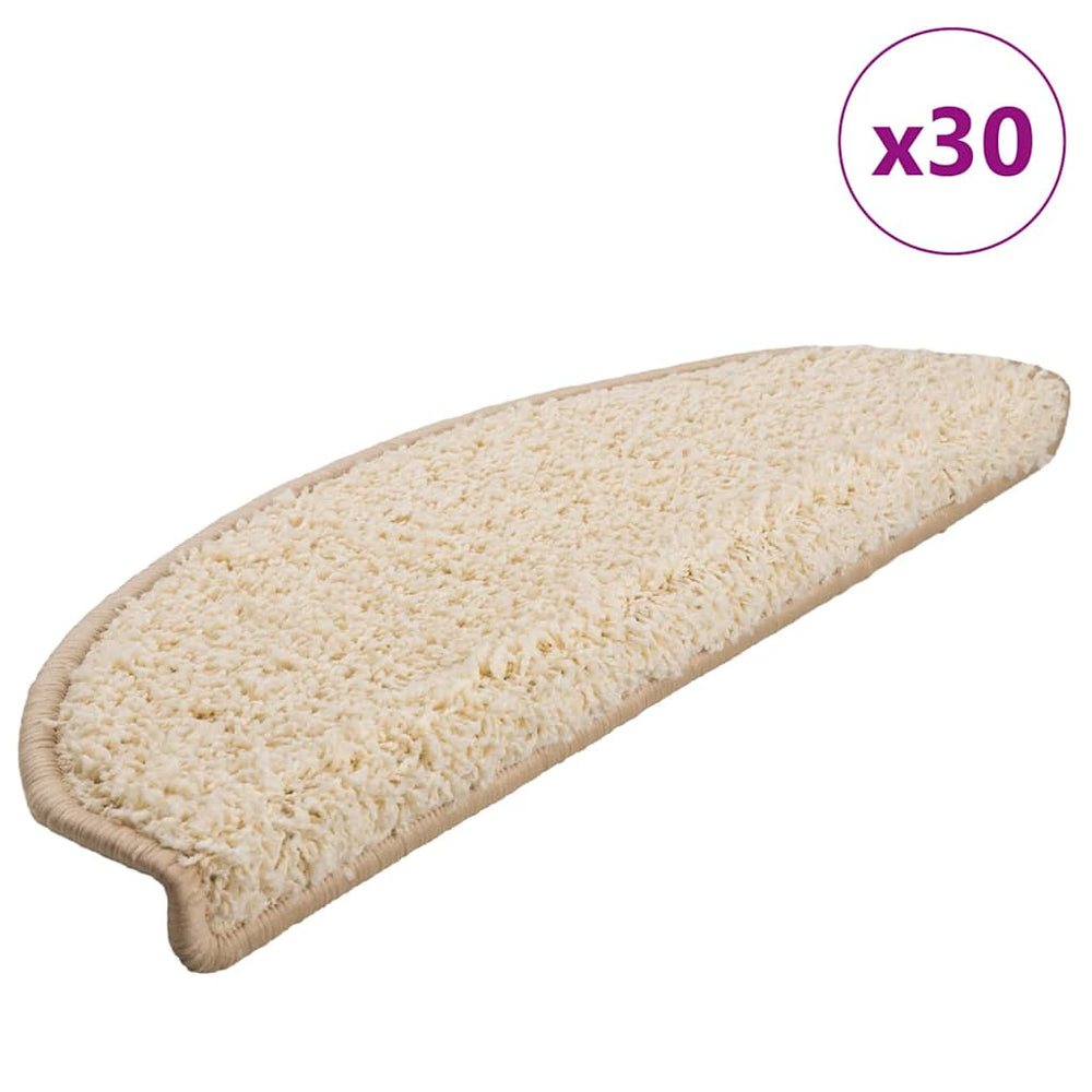 Stufenmatten Creme Halbrund 65x21 cm, 30er Set