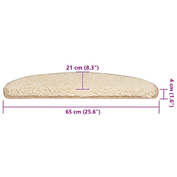 Stufenmatten Creme Halbrund 65x21 cm, 30er Set