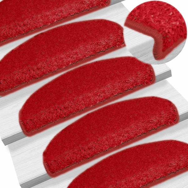 Rote Treppenmatten Halbrund 65x21 cm, 30er Set