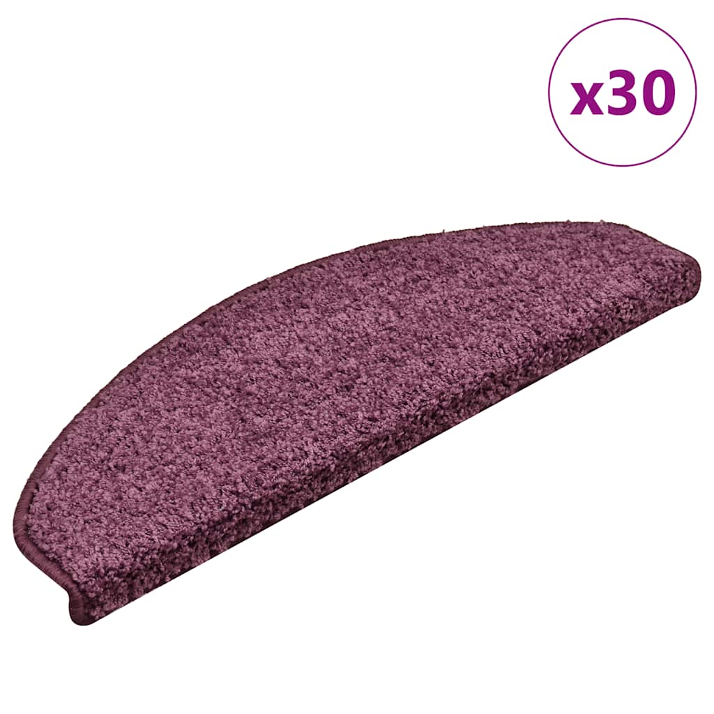 Treppenmatten Dunkelviolett Halbrund 65x21cm 30er Set
