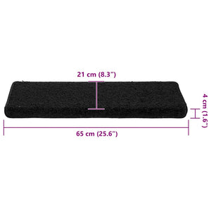Schwarze Stufenmatten, 30er Set, 65x21 cm