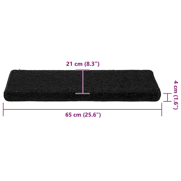 Schwarze Stufenmatten, 30er Set, 65x21 cm