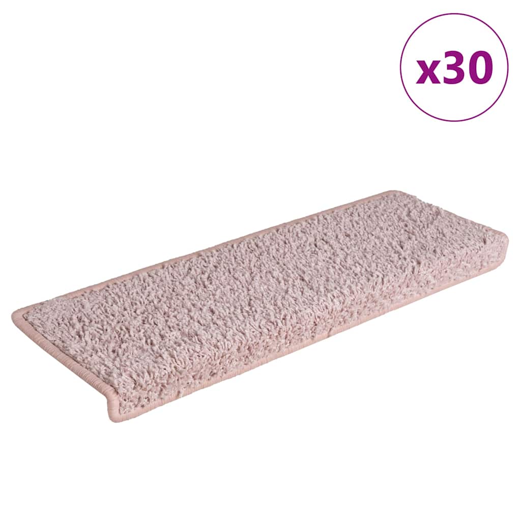 Treppenmatten Weiß & Rosa 65x21cm, 30er Set