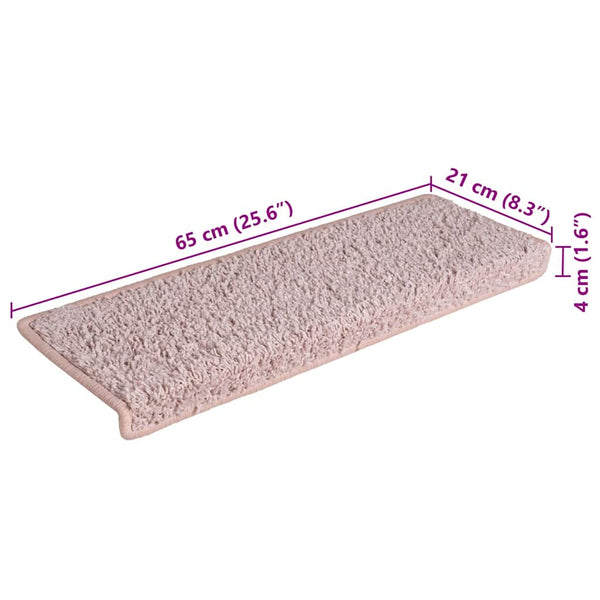 Treppenmatten Weiß & Rosa 65x21cm, 30er Set