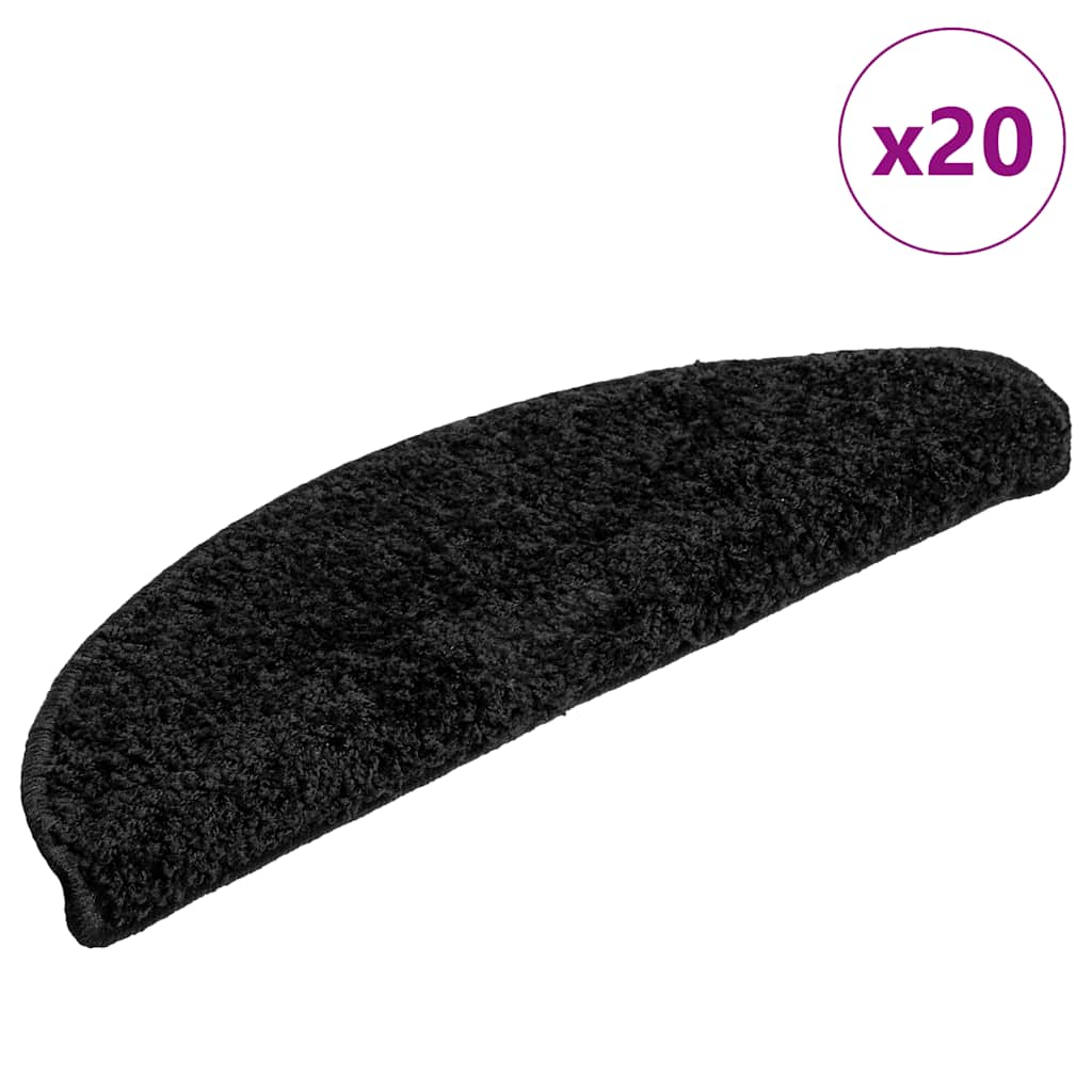 Stufenmatten Halbrund Schwarz 56x17 cm, 20er Set